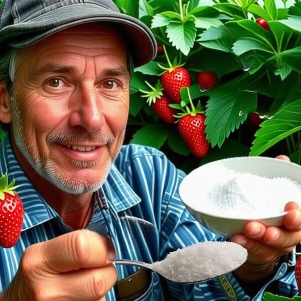 A spoonful under each plant and you’ll get a crop of giant strawberries: a great homemade fertilizer